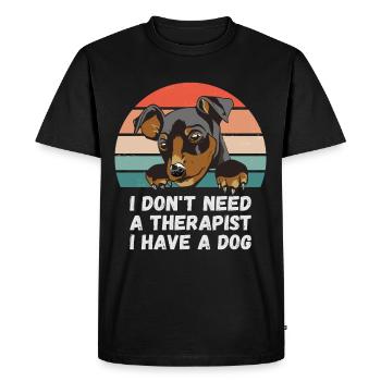 I don't need a therapist, I have a dog - Men's Premium Organic T-Shirt - black - Front - Nico (187cm)