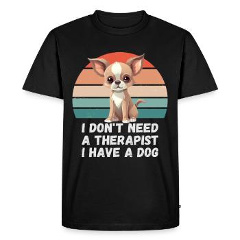I don't need a therapist, I have a dog - Men's Premium Organic T-Shirt - black - Front - Nico (187cm)
