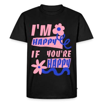 Je suis heureux si tu es heureux - T-shirt Premium bio Homme - noir - Devant - Nico (187cm)