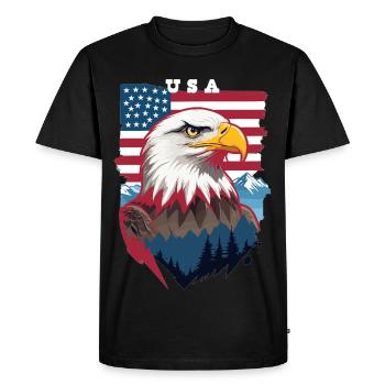 Bald eagle - Men's Premium Organic T-Shirt - black - Front - Nico (187cm)