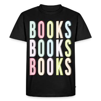 Livres Livres Livres - T-shirt Premium bio Homme - noir - Devant - Nico (187cm)