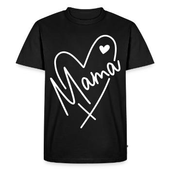 Cœur de maman - T-shirt Premium bio Homme - noir - Devant - Nico (187cm)