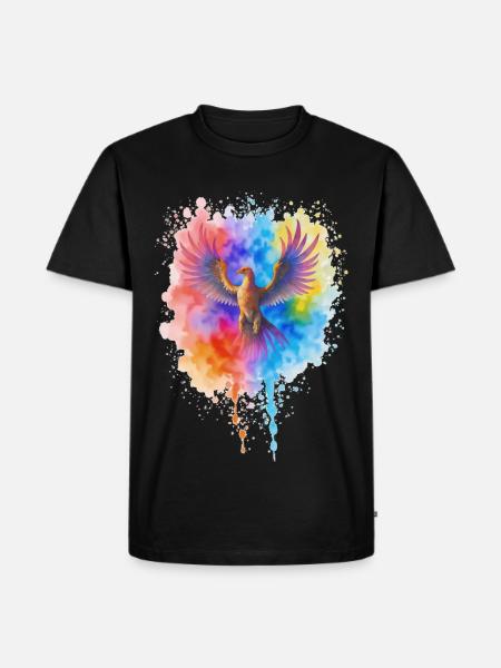 Phénix aquarelle précipité - T-shirt Premium bio Homme - noir
