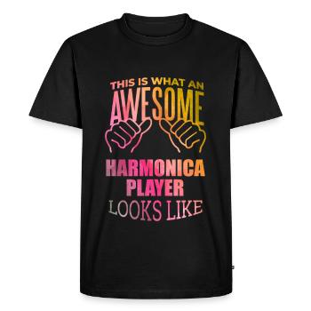 Harmonica Harmonica Harmonica - Men's Premium Organic T-Shirt - black - Front - Nico (187cm)
