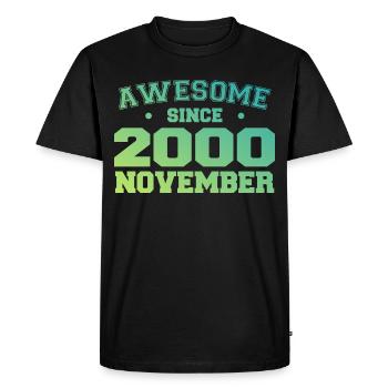 Born November 2000 Birthday Gift November 2000 - Men's Premium Organic T-Shirt - black - Front - Nico (187cm)