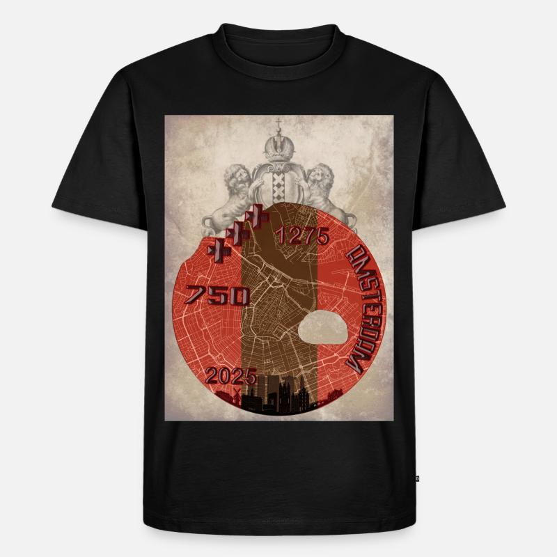 Amsterdam 750 Hemd Design - Männer Premium Bio T-Shirt - Schwarz