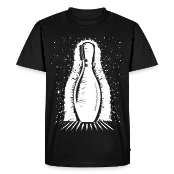 Bowling Pin - Men's Premium Organic T-Shirt - black - Front - Nico (187cm)