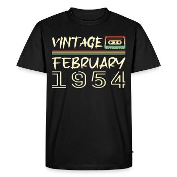 February 1954 Best Gift February 1954 - Men's Premium Organic T-Shirt - black - Front - Nico (187cm)