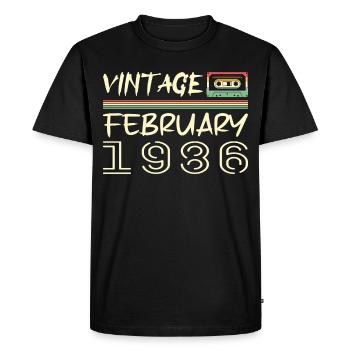 février 1986 meilleur cadeau février 1986 february - T-shirt Premium bio Homme - noir - Devant - Nico (187cm)