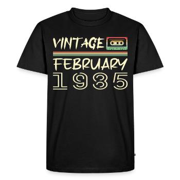 février 1985 meilleur cadeau février 1985 february - T-shirt Premium bio Homme - noir - Devant - Nico (187cm)