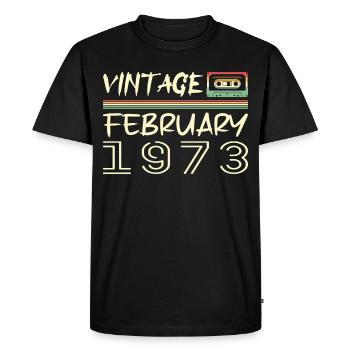 février 1973 meilleur cadeau février 1973 february - T-shirt Premium bio Homme - noir - Devant - Nico (187cm)