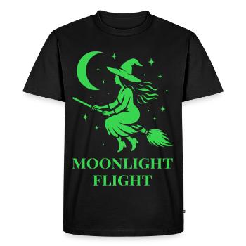 La sorcière vole dans la nuit au clair de lune - T-shirt Premium bio Homme - noir - Devant - Nico (187cm)