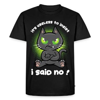 Chat têtu - T-shirt Premium bio Homme - noir - Devant - Nico (187cm)