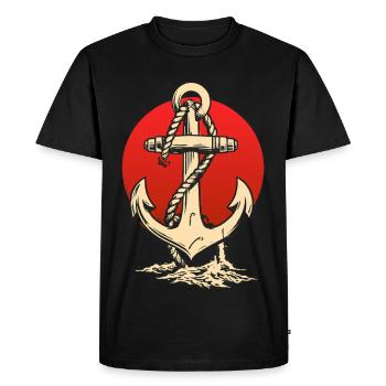 Anchor and Sun - Men's Premium Organic T-Shirt - black - Front - Nico (187cm)
