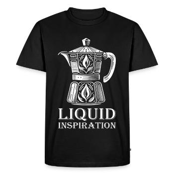 Conception de cafetière – Liquid Inspiration - T-shirt Premium bio Homme - noir - Devant - Nico (187cm)