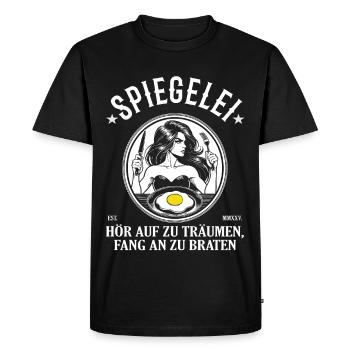 Conception d’œuf au plat - Commencez à frire - T-shirt Premium bio Homme - noir - Devant - Nico (187cm)