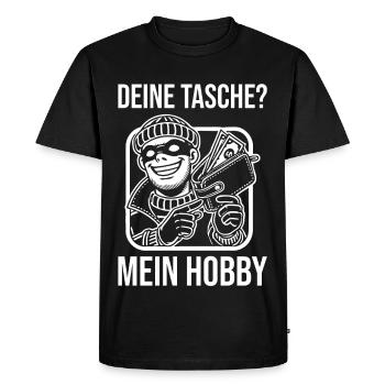 Pickpocket, your bag is my hobby - Men's Premium Organic T-Shirt - black - Front - Nico (187cm)
