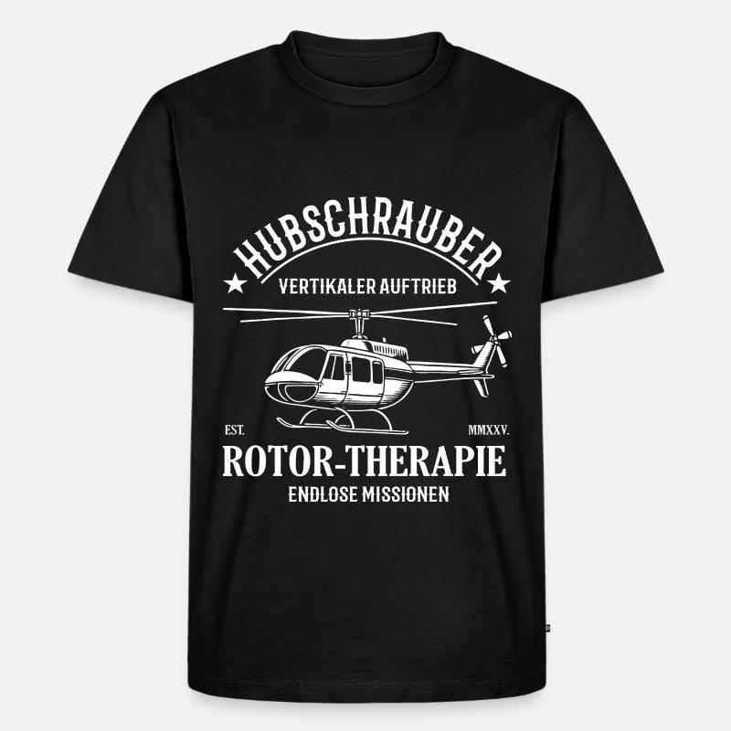 Hubschrauber Design – Vertikaler Auftrieb - Männer Premium Bio T-Shirt - Schwarz