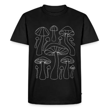 Motif champignon Lineart - T-shirt Premium bio Homme - noir - Devant - Nico (187cm)