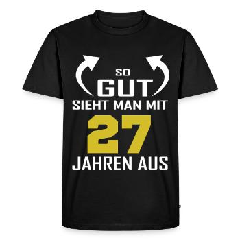C’est dire à quel point vous avez l’air bien à 27 - T-shirt Premium bio Homme - noir - Devant - Nico (187cm)