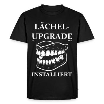 Smile Upgrade Installed – Denture Design - Men's Premium Organic T-Shirt - black - Front - Nico (187cm)