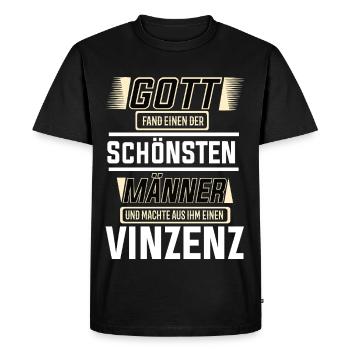 Vincent le plus bel homme de Dieu a façonné le design - T-shirt Premium bio Homme - noir - Devant - Nico (187cm)