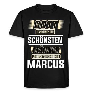 Marcus le plus bel homme de Dieu en forme de design - T-shirt Premium bio Homme - noir - Devant - Nico (187cm)