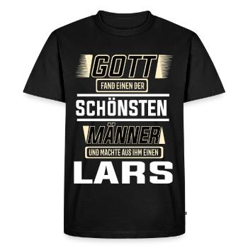 Lars the Most Beautiful Man Shaped by God Design - Men's Premium Organic T-Shirt - black - Front - Nico (187cm)