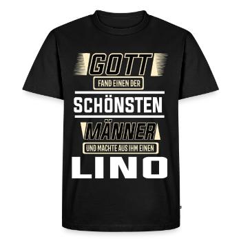 Lino le plus bel homme façonné par Dieu Design - T-shirt Premium bio Homme - noir - Devant - Nico (187cm)