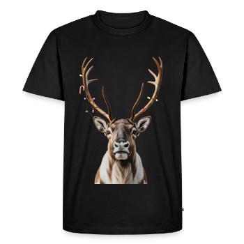 Cerf Rudolph Joyeux Noël doux - T-shirt Premium bio Homme - noir - Devant - Nico (187cm)