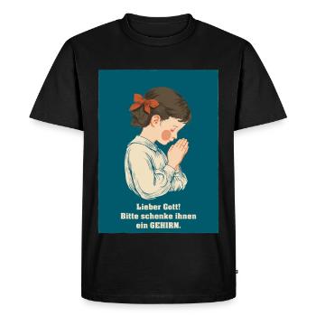 Petit enfant priant un désir de cerveau - T-shirt Premium bio Homme - noir - Devant - Nico (187cm)