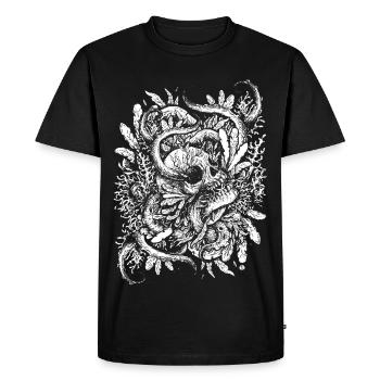 Le crâne noyé - T-shirt Premium bio Homme - noir - Devant - Nico (187cm)