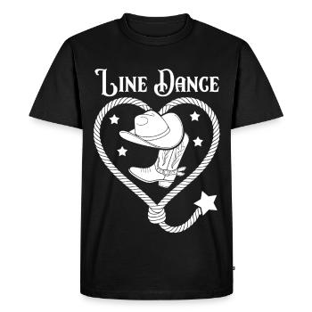 Line Dance Heart Lasso - Men's Premium Organic T-Shirt - black - Front - Nico (187cm)
