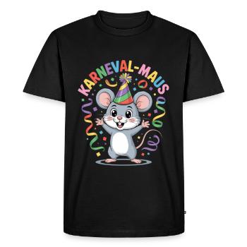KARNEVALS MAUS - Männer Premium Bio T-Shirt - Schwarz - Vorne - Nico (187cm)
