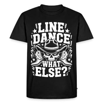 Line Dance Skull Cowboy Logo - Men's Premium Organic T-Shirt - black - Front - Nico (187cm)