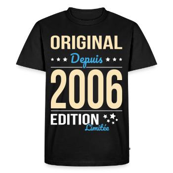 Original since 2006 – 20th anniversary - Men's Premium Organic T-Shirt - black - Front - Nico (187cm)
