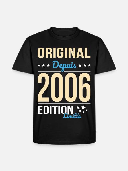 Original seit 2006 – 20-jähriges Jubiläum - Männer Premium Bio T-Shirt - Schwarz