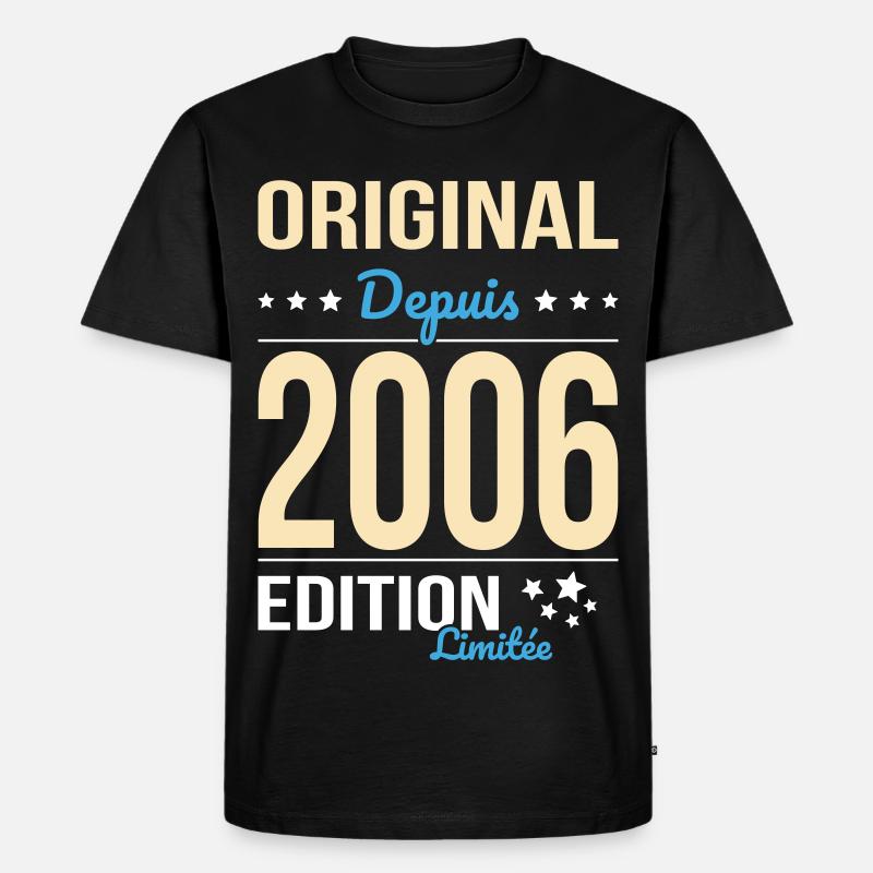 Original seit 2006 – 20-jähriges Jubiläum - Männer Premium Bio T-Shirt - Schwarz