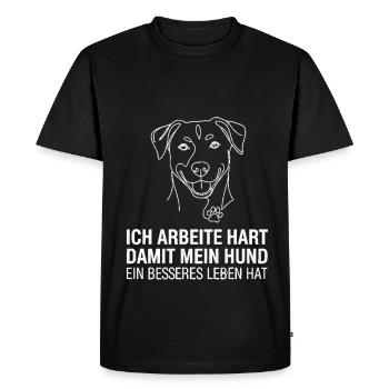 Je travaille dur pour mon chien - T-shirt Premium bio Homme - noir - Devant - Nico (187cm)