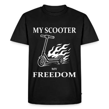 Mon scooter Mon design de trottinette électrique Freedom - T-shirt Premium bio Homme - noir - Devant - Nico (187cm)