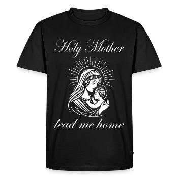 Holy Mother Lead Me Home Maria Design - Men's Premium Organic T-Shirt - black - Front - Nico (187cm)