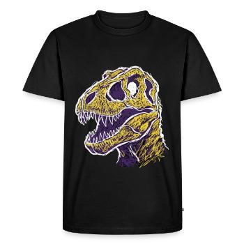 Crâne de T-Rex Dinosaure Artistique - T-shirt Premium bio Homme - noir - Devant - Nico (187cm)