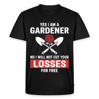 Humour Jardinier - T-shirt Premium bio Homme - noir - Devant - Nico (187cm)