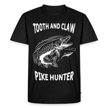 Pêche Rivière Brochet Pike Hunter - T-shirt Premium bio Homme - noir - Devant - Nico (187cm)