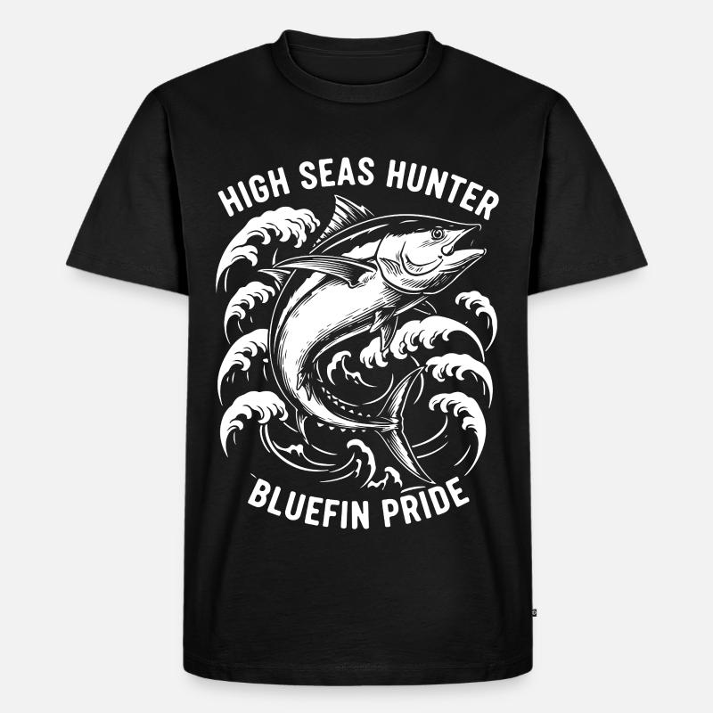 Seefischer Thunfisch-Blauflossenjäger - Männer Premium Bio T-Shirt - Schwarz