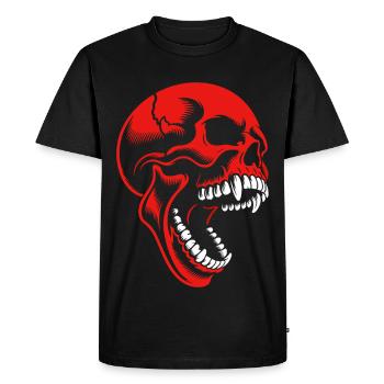Crâne rouge - T-shirt Premium bio Homme - noir - Devant - Nico (187cm)
