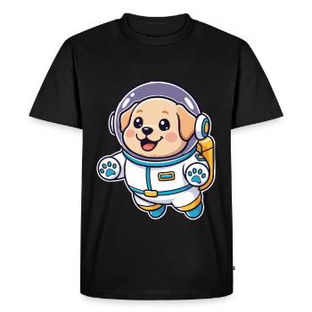 Chien Golden Retriever Astronaute Espace Mignon - T-shirt Premium bio Homme - noir - Devant - Nico (187cm)