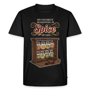 Épices Cuisine Humour Spice of Life - T-shirt Premium bio Homme - noir - Devant - Nico (187cm)