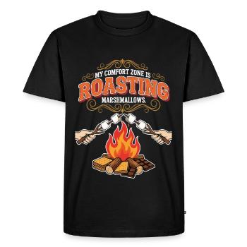 Camping Humour Comfort Zone Roasting Marshmallows - Men's Premium Organic T-Shirt - black - Front - Nico (187cm)