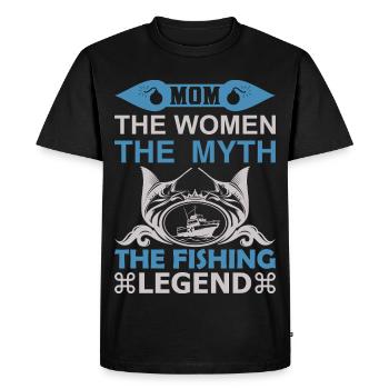 Maman La Femme Le Mythe Don La Légende de la Pêche - T-shirt Premium bio Homme - noir - Devant - Nico (187cm)